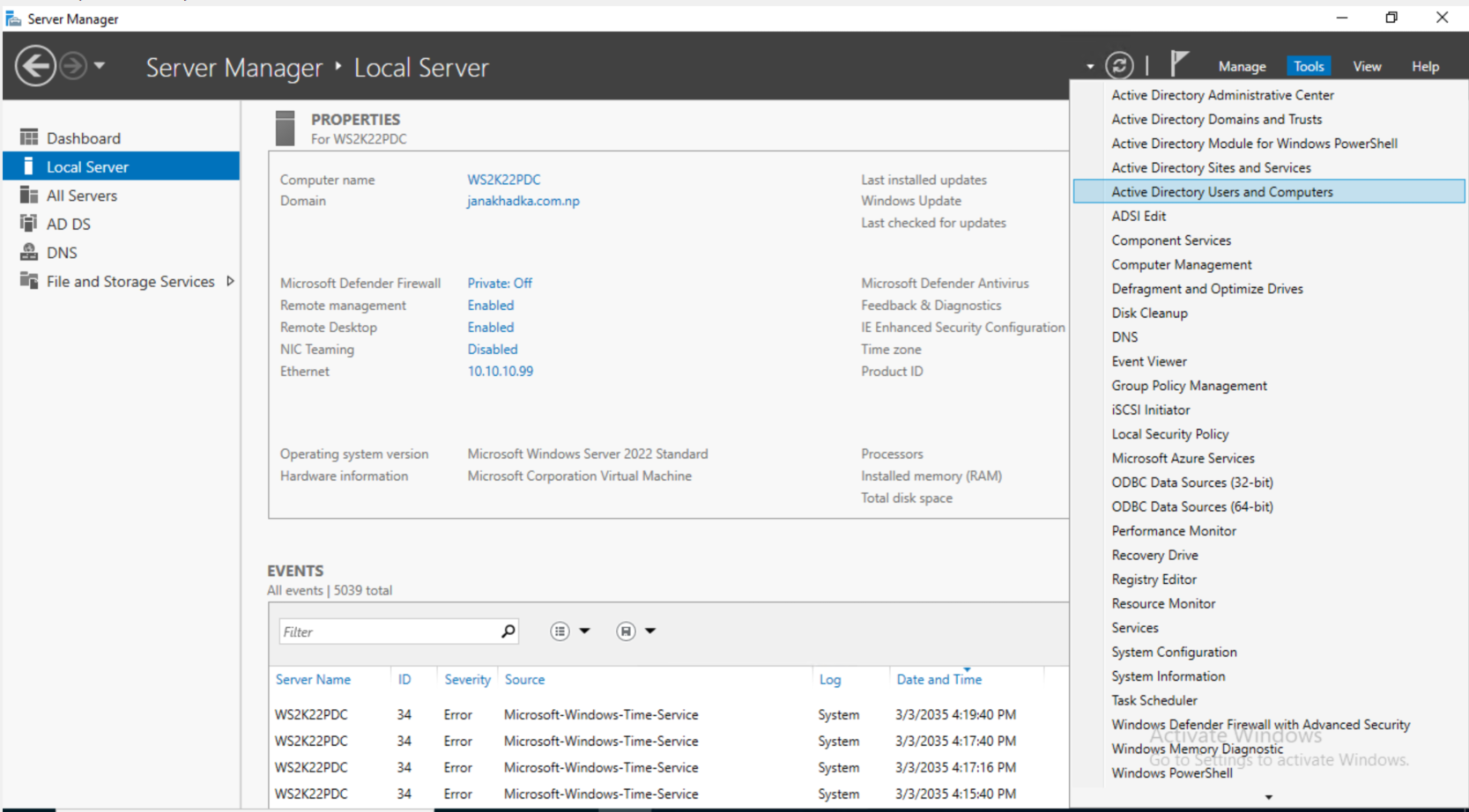 Step By Step Guide: How to Setup Active Directory Domain Service on Windows Server 2022