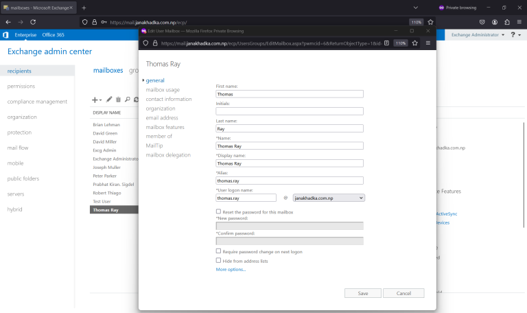 Enabling Mailbox Password Reset option in EAC for Simplified Management